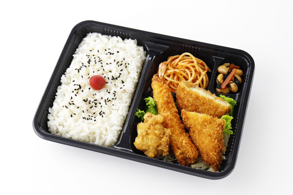 Typical bento box lunch or dinner