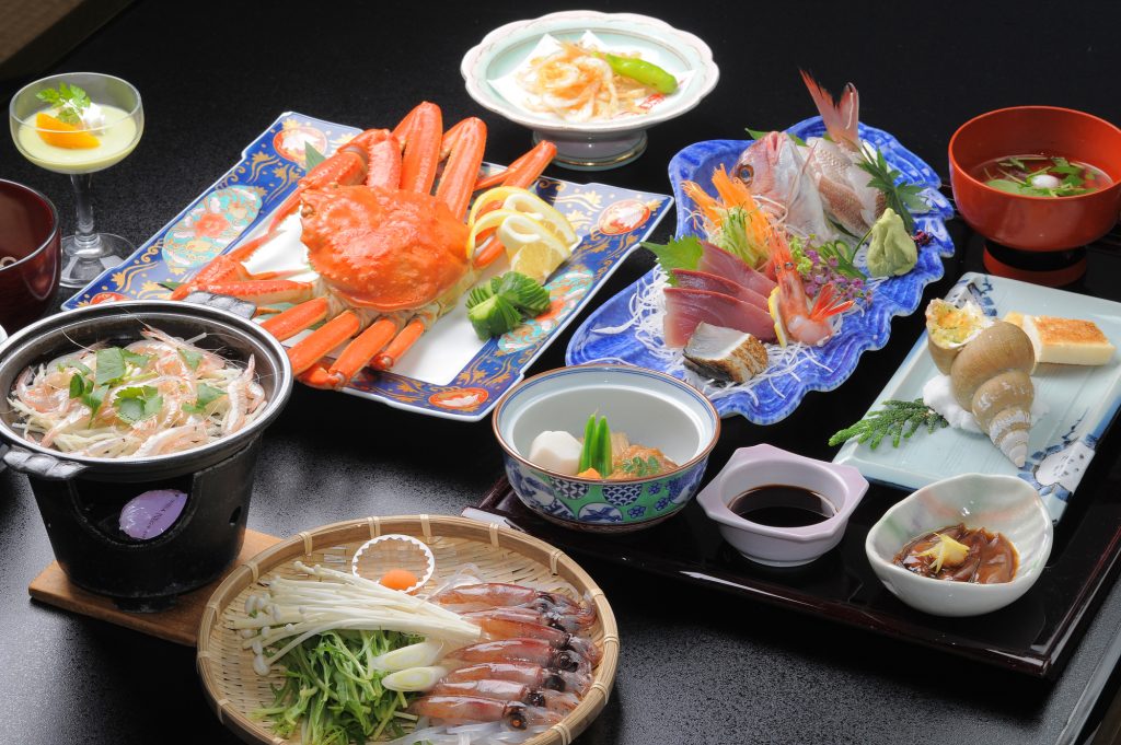 Typical multi-course dinner of kaiseki ryori